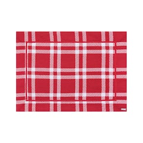 Lugar Americano Em Tecido Jacquard Contorno Bordado 50x36cm Mameg Xadrez Angeline