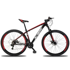 Bicicleta Aro 29 Ksw 2x9v Shimano Hidráulico Trava K7 11/40 Vermelho E Branco