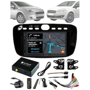 Multimídia Fiat Punto 2012 à 2016 Linea 2016 2017 Com Espelhamento TV Digital Interface Comando Volante + Câmera Ré