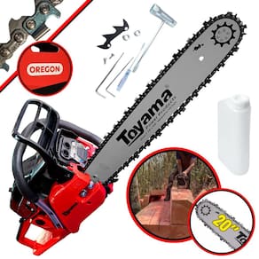 Motosserra Toyama TCS58FG2 À Gasolina 55cc 3,2HP 12.500rpm Sabre 20’’ Corrente Oregon 34 Dentes Ideal para Serviços Pesados De Alta Intensidade