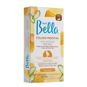 Kit 160 Folhas Prontas Para Depilação Facial Mel E Aloe Vera Depil Bella 10cx 16un