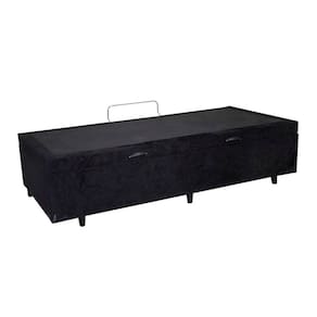 Base Box Baú Solteirão Blindado Suede Preto 36X108X188 AN