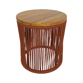 Puff Lyon Alumínio Corda Náutica Terracota