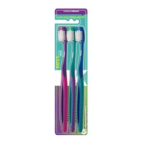 Pack C- 3 Escovas Dentais Basic Plus Cerdas Médias Kess