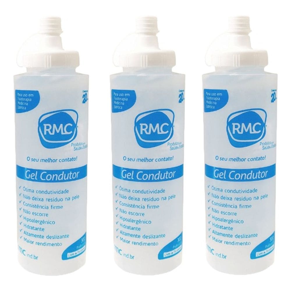 Kit 3- Gel Condutor Contato P/ Ultrason Tens Doppler 300 Ml