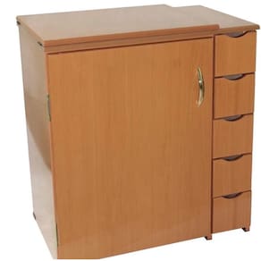 Gabinete 5 gavetas Domestica+4 Rodinhas- luxo-CEDRO-MONTADO