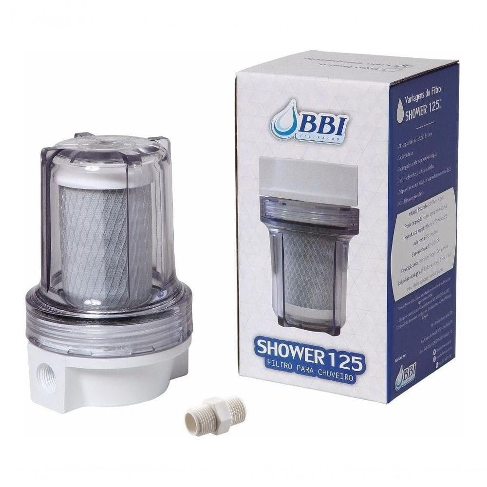 2 Filtro P Chuveiro Bbi Shower Transparente Carvão + 2 Refis