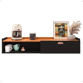 Aparador Buffet Suspenso Moderno Decor 1 Porta Nicho Organizador Sala Estar Jantar Área Café – RPM