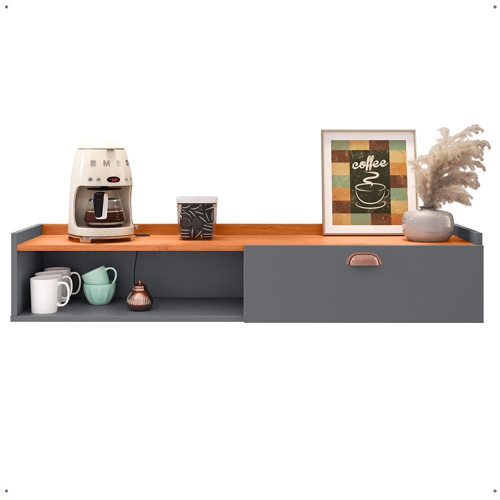 Aparador Buffet Suspenso Moderno Decor 1 Porta Nicho Organizador Sala Estar Jantar Área Café – RPM