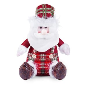 Boneco De Natal Decorativo Sentado Em Poliéster 29cm Papai Noel