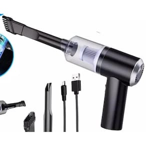Aspirador de Pó USB Mini Completo 120W - Preto/Branco