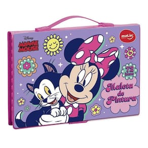 Estojo Maleta de Pintura Infantil Minnie 72 Peças Rosa - Molin