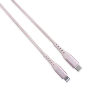 Cabo USB-C para Lightning de Silicone, 1,2 metros, Originais iPlace, Rosa
