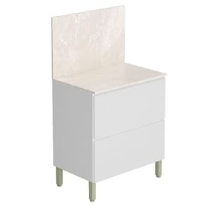 Balcão para Cozinha Art Branco Ártico com Tampo Painel 80cm Travertino – Kits Paraná
