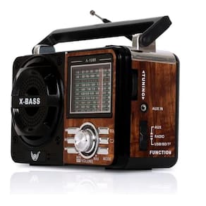 Radio Retro Bluetooth Am Fm Usb Sd Recarregável Portátil Xbass