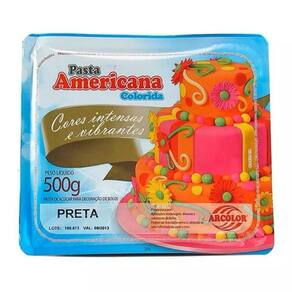 Pasta Americana Colorida Extra Macia Arcolor 500gr Preta - Cores Intensas e Vibrantes