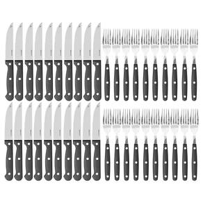 Faqueiro Jogo de Talheres para Churrasco Jumbo Inox 40 peças Preto Brinox