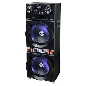Torre De Som Power Party Gradiente 2 Woofers 12pol 2200w Rms 1 entrada P10 auxiliar P2 USB  SD