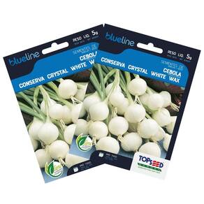 2X Sementes de Cebola Crystal White Wax Blueline TOPSEED