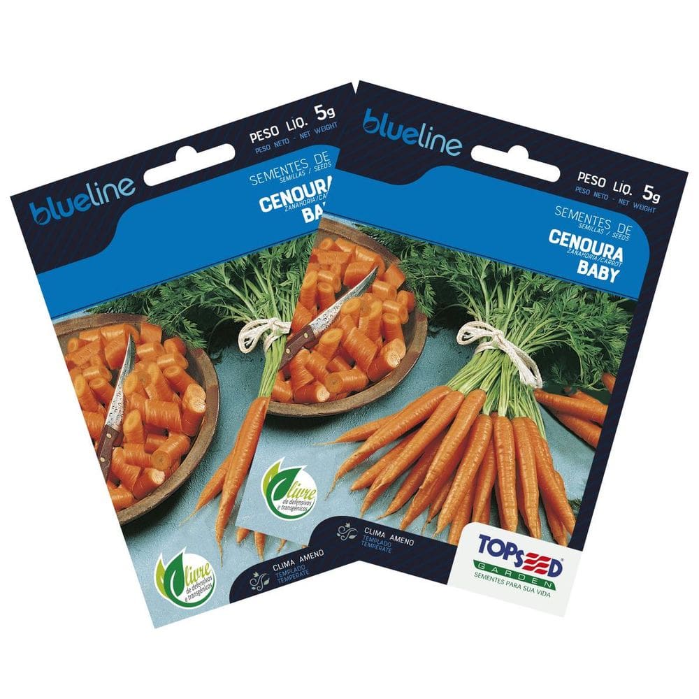 2X Sementes de Cenoura Baby Blueline TOPSEED