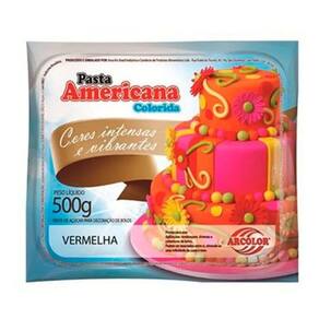 Kit 3 Pasta Americana Colorida Extra Macia Arcolor 500gr Vermelha - Cores Intensas e Vibrantes