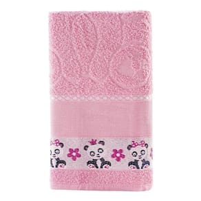 Toalha Avulsa Fantasy Infantil 100% Algodão - 1,15m X 75cm - Ursa Panda - Rosa