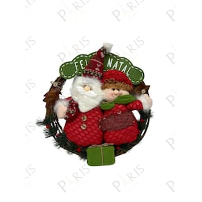 Peça Decorativa Guirlanda Natalina Casal Noel 40cm 14668PL