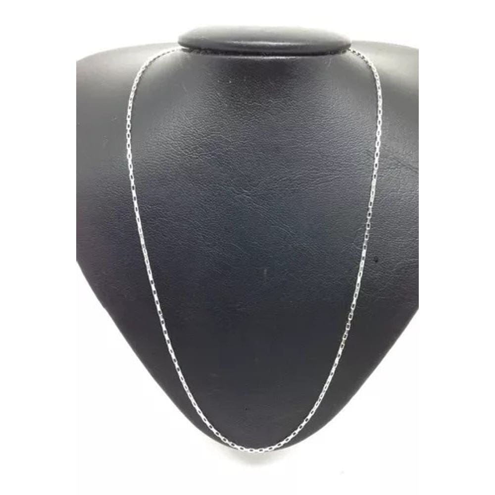 Corrente Cordão Prata 925 Maciça Veneziana Longa Cadeado 1.2MM - 60CM