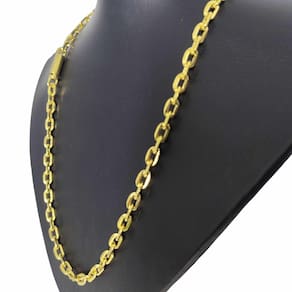 Corrente Cordão Banhado Ouro 18k Kartie Cadeado Curta Fecho Gaveta 5MM - 70CM