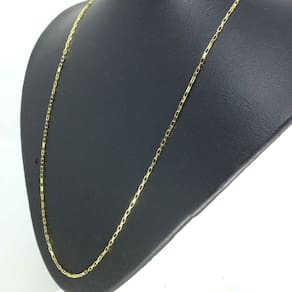 Corrente Cordão Banhado Ouro 18k Veneziana Longa Cadeado 1.5MM - 70CM