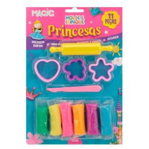Massinha de Modelar Princesas 11 Peças Molde e Brinque Magic Kids