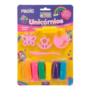 Massinha de Modelar Unicórnio 11 Peças Molde e Brinque Magic Kids