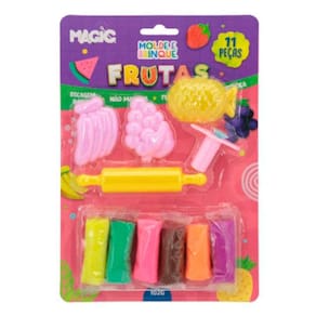 Massinha de Modelar Frutas 11 Peças Molde e Brinque Magic Kids