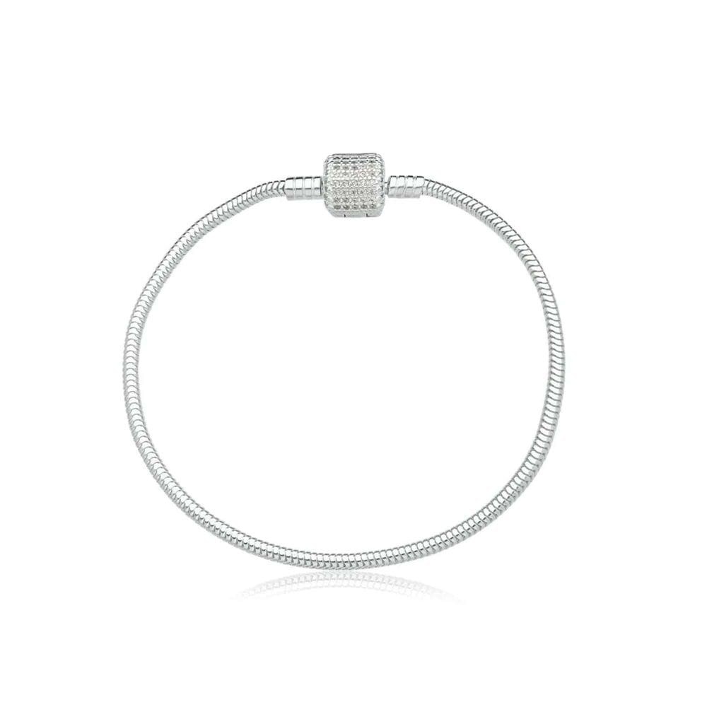 Pulseira para Berloques com Zircônias em Prata 925