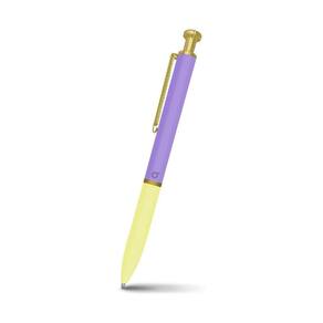Caneta Esferográfica ótima Duo Colors Amarelo e Lilas