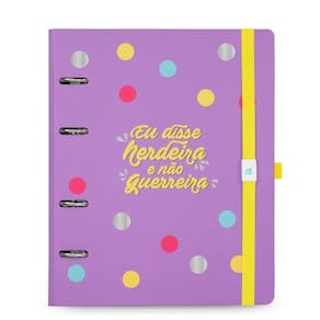 Caderno Argolado Ultra ótima Elástico Meu Apartamentinho Lilás