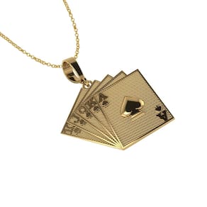 Colar Medalhão Cartas Masculino de Moeda Antiga