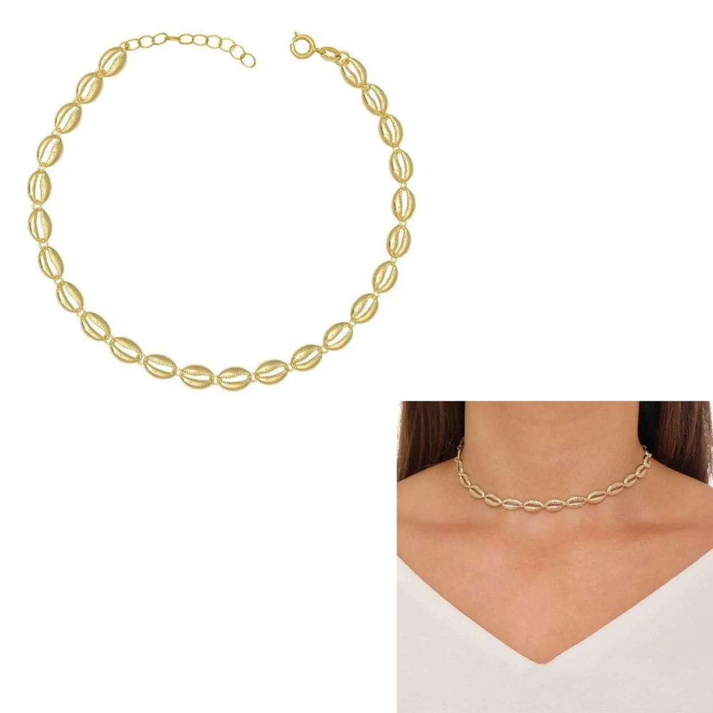 Colar Mini Búzios - Banhado em Ouro 18k