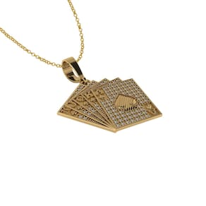 Colar Medalhão Cartas com Strass Masculino de Moeda Antiga