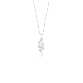 Colar Feminino Cobra com Zircônia em Prata 925