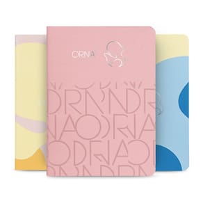 Conjunto de Caderno Costurado Mini ótima Orna Colorido