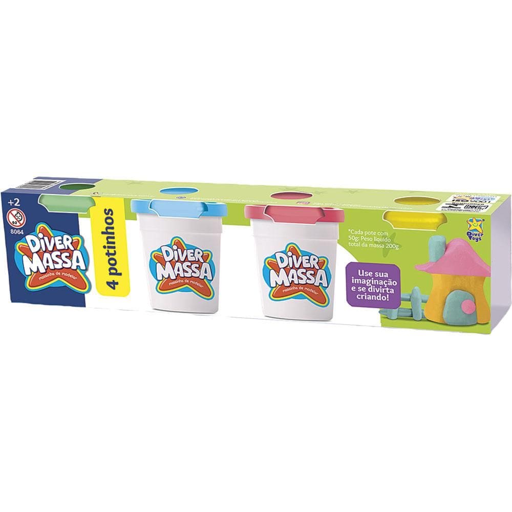 Kit com 4 Massinhas Divertoys 8064