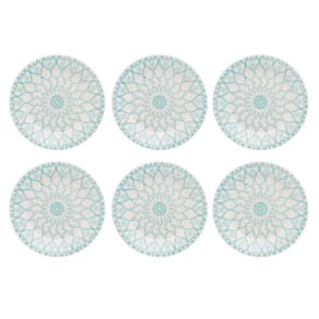 Prato de Sobremesa Cerâmica Estampa Donna Mandala 18cm 6un - Biona 091080
