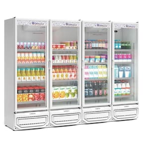 Expositor Vertical 4 Portas De Vidro Gcvr1950 Gelopar Refrigerador 1979 Litros Branco 220v