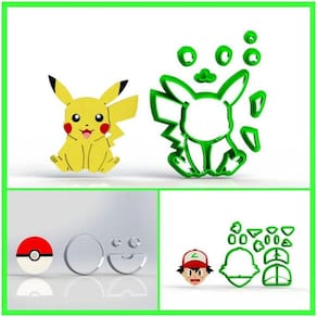 Cortador Kit Pokemon 3 Modelos Modular 6 Cm