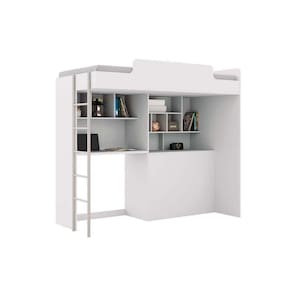 Beliche Office New (cama+bancada+baú+nicho+prateleiras) Branco - Santos Andirá