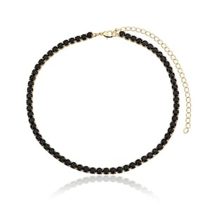 Choker Riviera Zircônias Negras Folheada A Ouro 18k