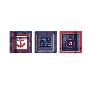 Conjunto Kit Com 3 Quadros Náuticos Decorativos Linha Náutica Marinheiro Mar 6