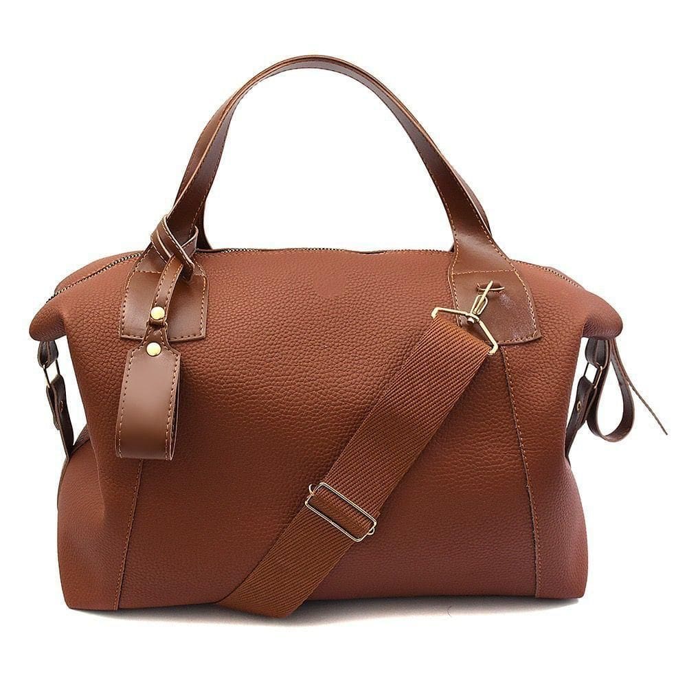 Bolsa Sacola Casual Feminino Com Alça Transversal Zíper Interno E Externo