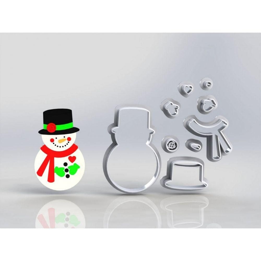 Cortador Natal Boneco de Neve Modular Tamanho 5cm